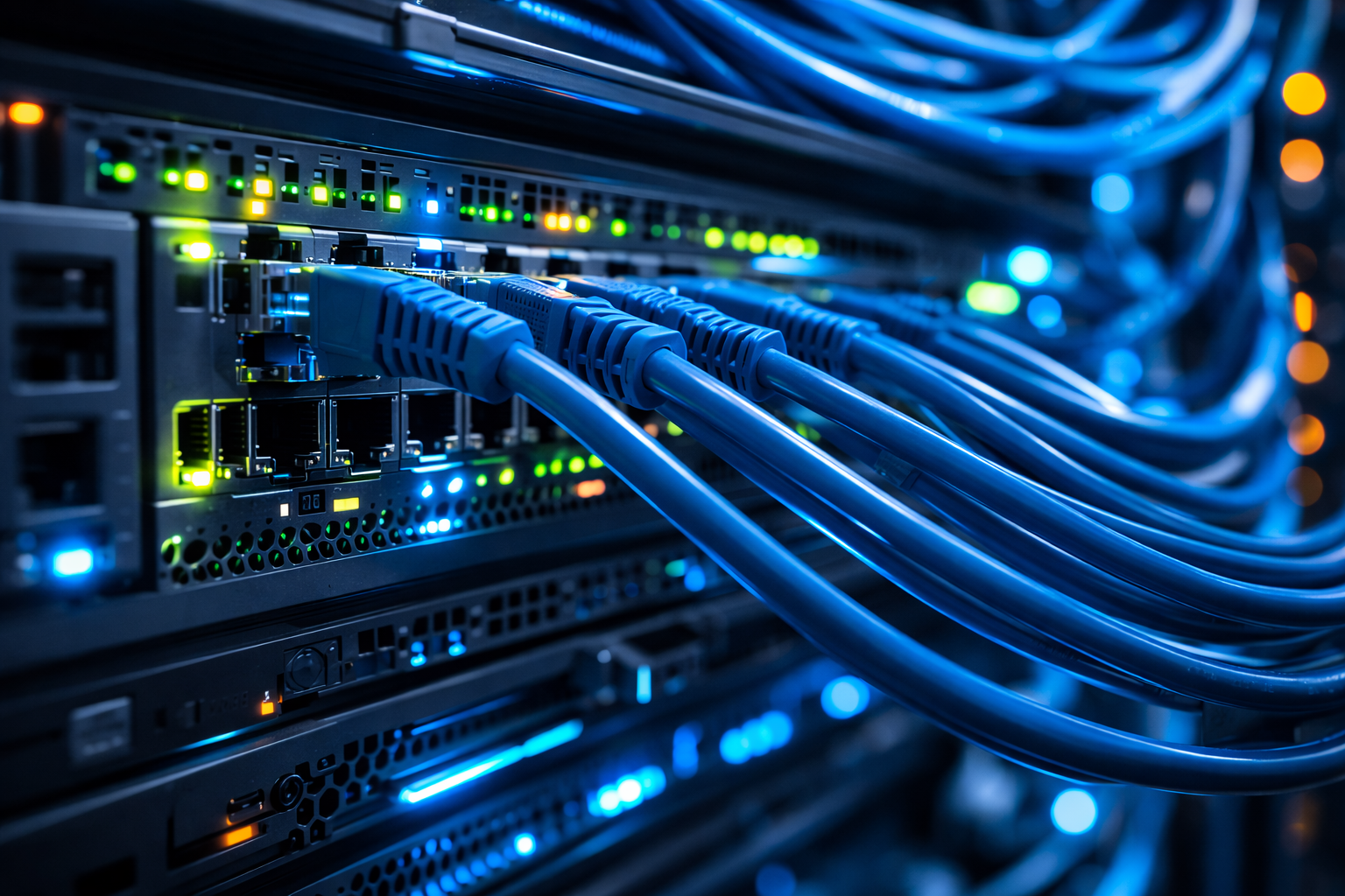 Cablaggio e switch di rete in data center